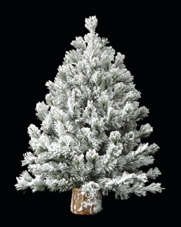 24 inches Medium Flocked Canyon Pine Tree