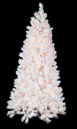4 feet White Flocked Pine Tree with lights