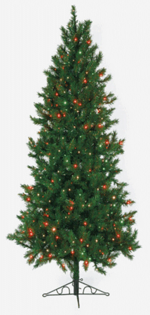 9 feet Multi Colored Lighted Mountain Fir Christmas Tree