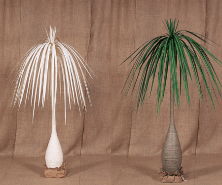 5 feet, 7 feet, 9 feet Painted or Natural Canvas Ponytail Palm Tree