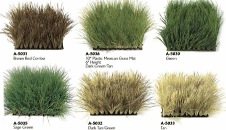 A-5030 Plastic Mexican Grass Mat  10 inches Square  6 inches Height - Comes in Various colors: Green, Brown/Red Combo, Dark Tan/Green,Tan,Sage Green, Dark Green/Tan