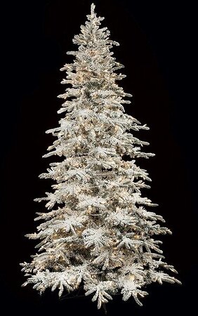 Pre Lit 9 feet Flocked Snow Pine Christmas Tree