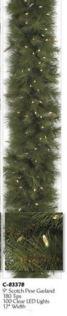 9 feet Pre Lit LED Lights Scotch Pine Christmas Garland