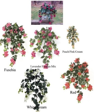 EF-1971 Artificial Outdoor Polyblend Hanging Bougainvillea Bush