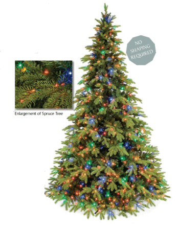 C-90619 9 feet Spruce Tree Multi Colored Lights