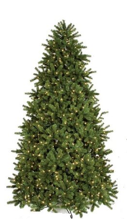 C-90178 7.5 feet Douglas Fir Christmas Tree Plastic/PVC Green Tips 750 Warm White 5mm LED Lights 57 inches Wide