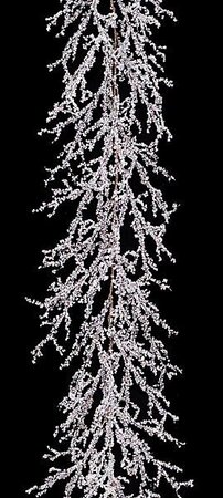 6 feet Plastic Ice Garland - 9 inches Width - White