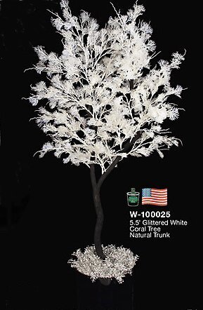 W-100025 5.5 feet Glittered White Coral Tree