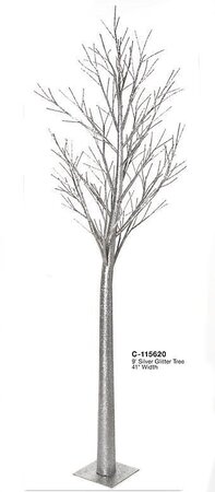 C-115620 9 feet Plastic Silver Glitter Tree