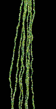 48 inches Plastic Glittered Ice Garland - 8 Strands - Green/Yellow