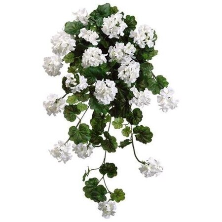 EF-925W  47 inches Water-Resistant Geranium Hanging Bush x14 WHITE (Price is for a set of 4 Bushes)