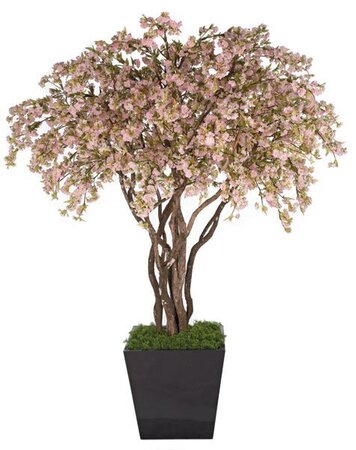 8 feet Cherry Blossom Tree - Natural Wood Trunks - 6,174 Pink Flowers