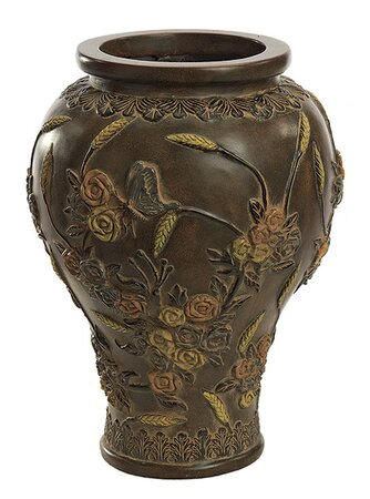 16.25 inches Fiberglass Butterfly Vase - 6.25 inches Inside Diameter - Brown