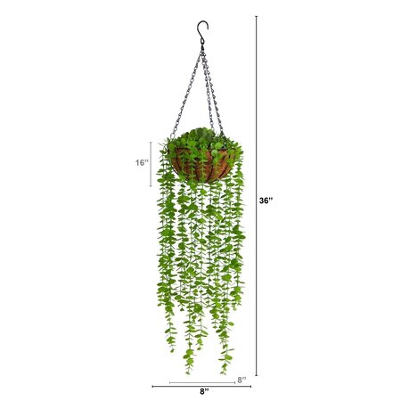 3’ Eucalyptus Artificial Plant In Hanging Basket