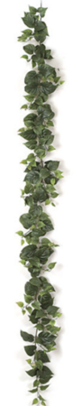 9' Philodendron Garland 186 Leaves 7" Approx. Width  Green