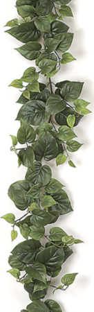 9' Philodendron Garland 186 Leaves 7" Approx. Width  Green