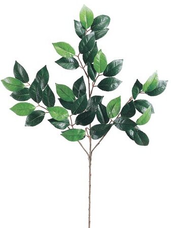 27 inches Camellia Leaf Spray 44 Leaves Two Tone Green