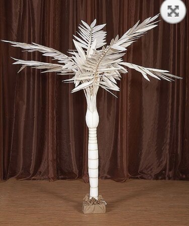 7 Foot Natural Canvas Royal Palm Tree  NATURAL
