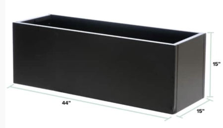 BLACK 44 INCH LONG 15 INCHES WIDE 15 INCHES TALL 