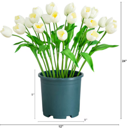 24 Inch Outdoor UV Resistant Artificial Tulip Plant (Indoor/Outdoor)