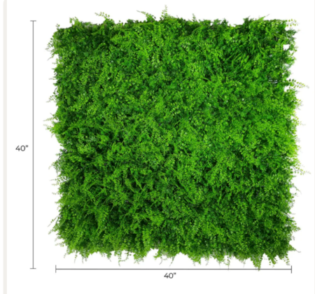 40" x 40" Outdoor Lush Fern Artificial Green Wall Commercial Grade UV Resistant