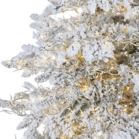 9' Flocked Grand Northern Rocky Fir Artificial Christmas Tree with 8208 Warm Cluster (Multifuncti...