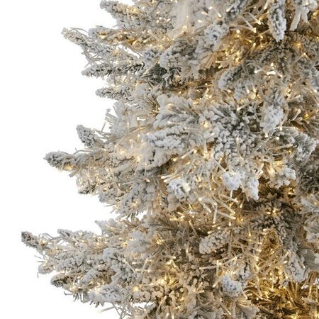 7.5' Flocked Grand Northern Rocky Fir Artificial Christmas Tree with 6672 Warm Cluster (Multifunc...