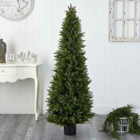 5.5' Cypress Cone Topiary Artificial Tree UV Resistant (Indoor/Outdoor)