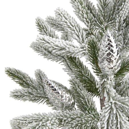 28" Flocked Christmas Artificial Tree in Decorative Planter