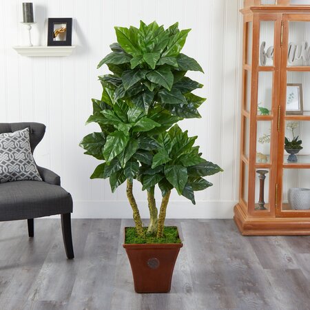 57” Bird Nest Artificial Tree In Brown Planter UV Resistant (Indoor/Outdoor)