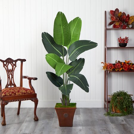 5.5’ Travelers Palm Artificial Tree In Brown Planter