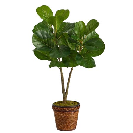 33" Fiddle Leaf Fig Artificial Tree in Basket