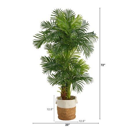 6' Hawaii Artificial Palm Tree in Handmade Natural Jute and Cotton Planter