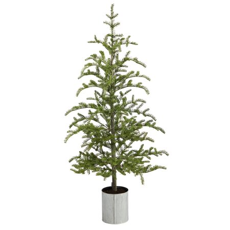 5.5' Pre-Lit Pine Artificial Christmas Tree in Decorative Planter with 150 Lights
