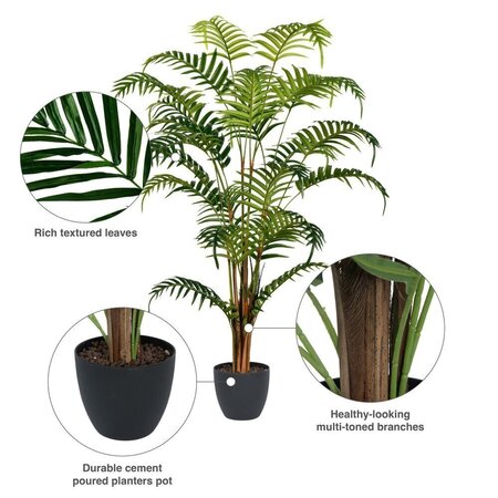 47" Potted Fern Palm Real Touch Leaves