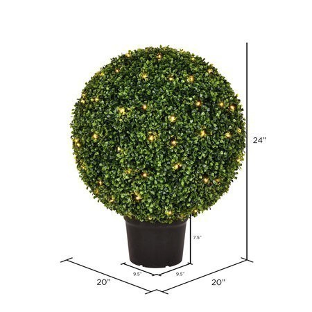 24 inches Outdoor Boxwood Ball in Pot UV 100WW LED
