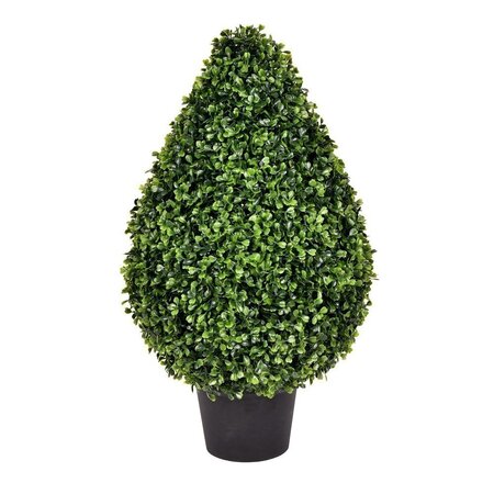 24" Boxwood Teardrop Shaped In Pot UV