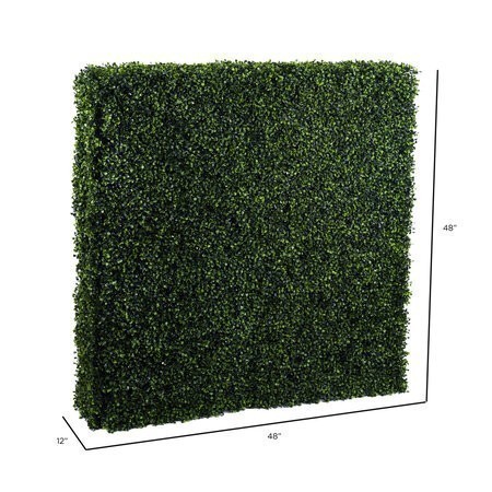 48 inches x 12 inches x 48 inches Outdoor Boxwood Hedge UV