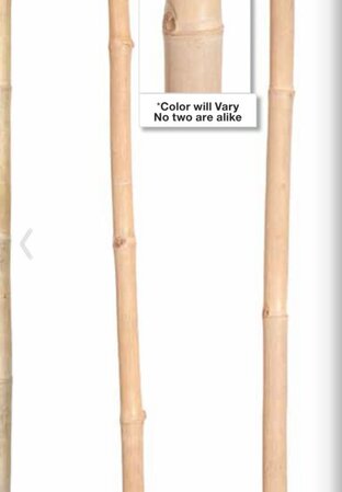 12 feet Natural Bamboo Pole - Solid Asian Bamboo - Thick - Natural Color