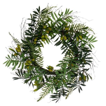 24" Artificial Mixed Olive Leaf Wreath