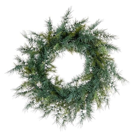 24" Artificial Mixed  Cedar Fern Wreath