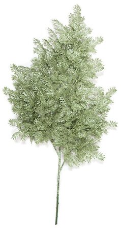 32 inches Plastic Glittered Hemlock Spray - 15 inches Width - Silver Green