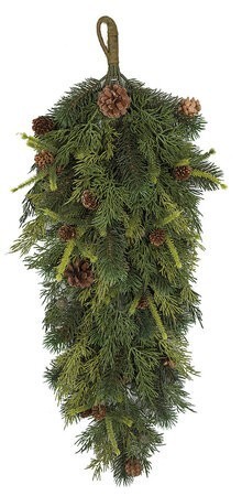 28 INCH NATURAL TOUCH MIXED PINE TEARDROP SWAG