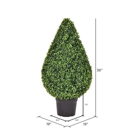 36 inches Outdoor Boxwood Teardrop Shaped In Pot