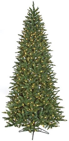 15 Foot Tall Cambridge Christmas Tree Spruce - Slim Size - 2,000 Warm White 5.5mm LED Lights