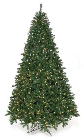 10 feet Monroe Pine Christmas Tree - Slim Size - 1,050 Warm White 5.5mm LED Lights