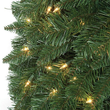 60 inches Monroe Pine Wreath - 720 Green Tips - 400 Warm White LED Lights