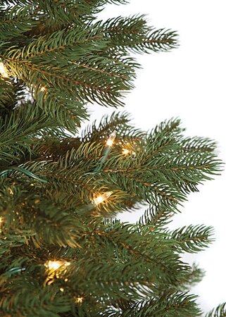 9 feet Sherwood Fir Christmas Tree - Medium Size - PE/PVC Green Tips - Warm White LED