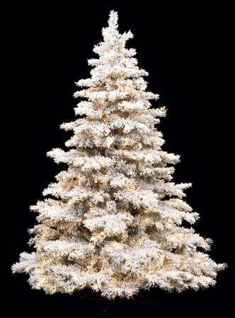 10 feet Heavy Flocked/Glittered Pine Christmas Tree - 1,400 Warm White LED Lights