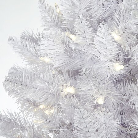 7.5 Foot Tall Ombre Christmas Tree - Slim Size - 600 Winter White LED Lights